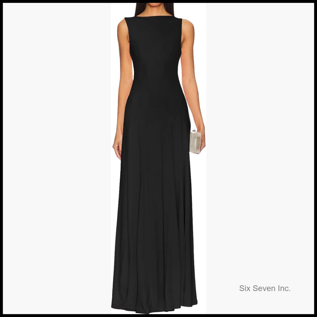 Rayon Spandex Sleeveless Maxi Dress High Waisted Cocktail Party
